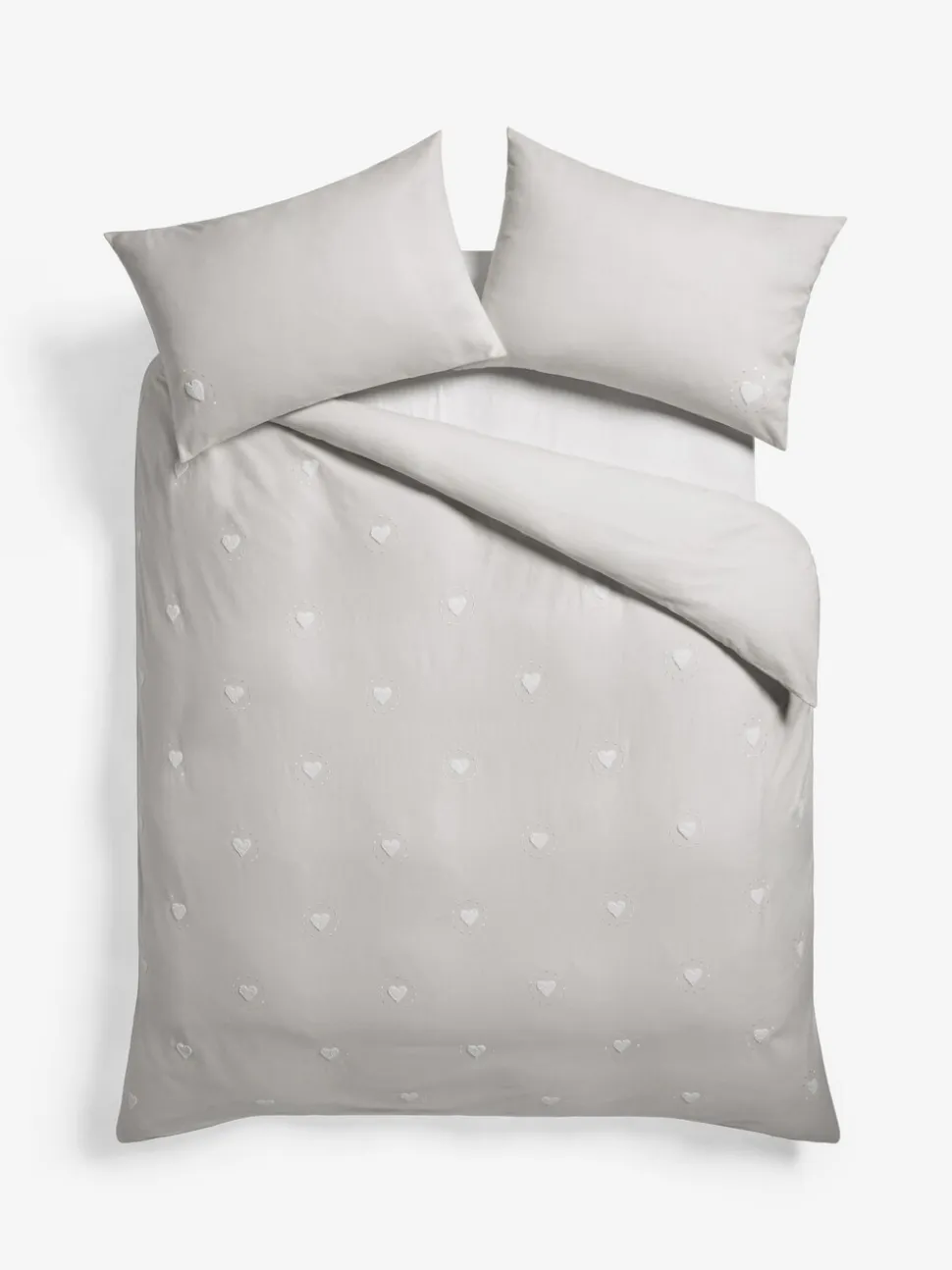 100% Cotton Heart Tuft & Embroidery Duvet Cover Set