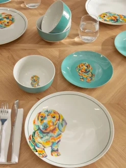 12 -delige dinerset met teckelmotief