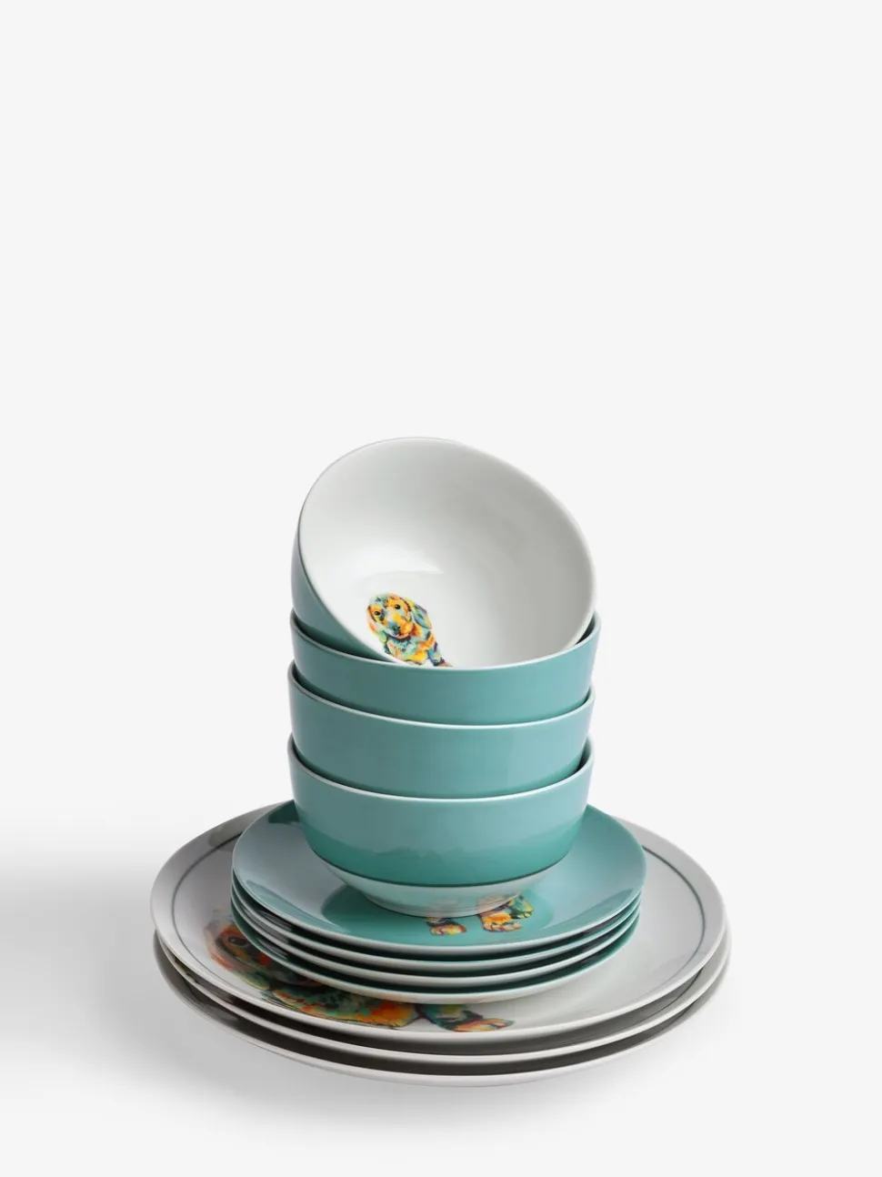 12 -delige dinerset met teckelmotief