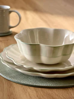 12 Piece Handpainted Stripe Dinner Set