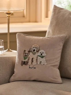 35 X 35cm Embellished Dogs Cushion
