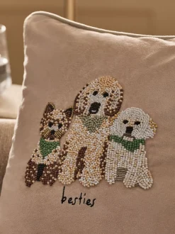35 X 35cm Embellished Dogs Cushion