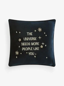 30 X 30cm Embroidered Universe Slogan Cushion