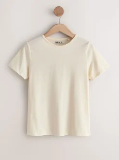 Aardse tinten - Set van 7 katoenen T-shirts met ronde hals voor alle dagen