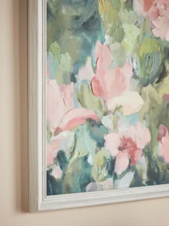 Abstracte bloemenkunst met lijst voor aan de muur