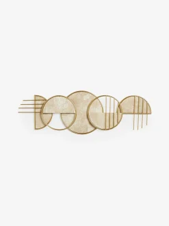 Abstracte metalen wanddecoratie met marmereffect