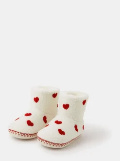 Accessorize Girls Heart Print Slipper Boots