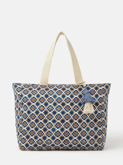 Accessorize Tile Print Beach Tote Bag