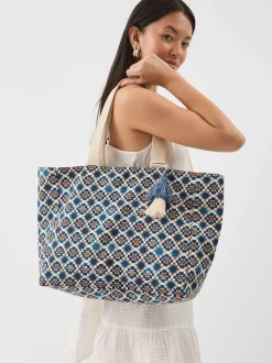 Accessorize Tile Print Beach Tote Bag