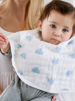 aden + anais - Set van 2 katoenen mousseline slabbetjes