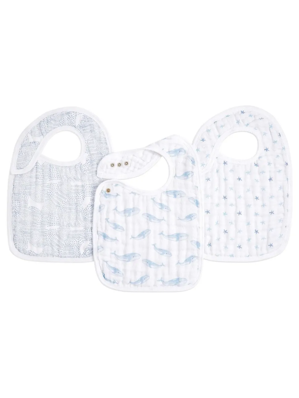 Aden + Anais katoenen mousseline Oceanic Snap slabbetjes 3 stuks