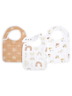 aden+anais verpakking van 100% katoenen slabbetjes met drukknopen en Keep Rising-print