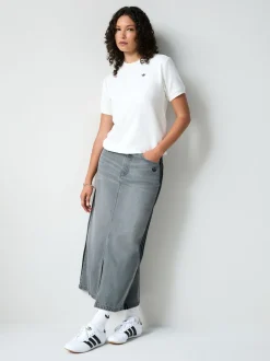 Adidas Original Adicolour 3-strepen denim midi pencilrok van 100% katoen