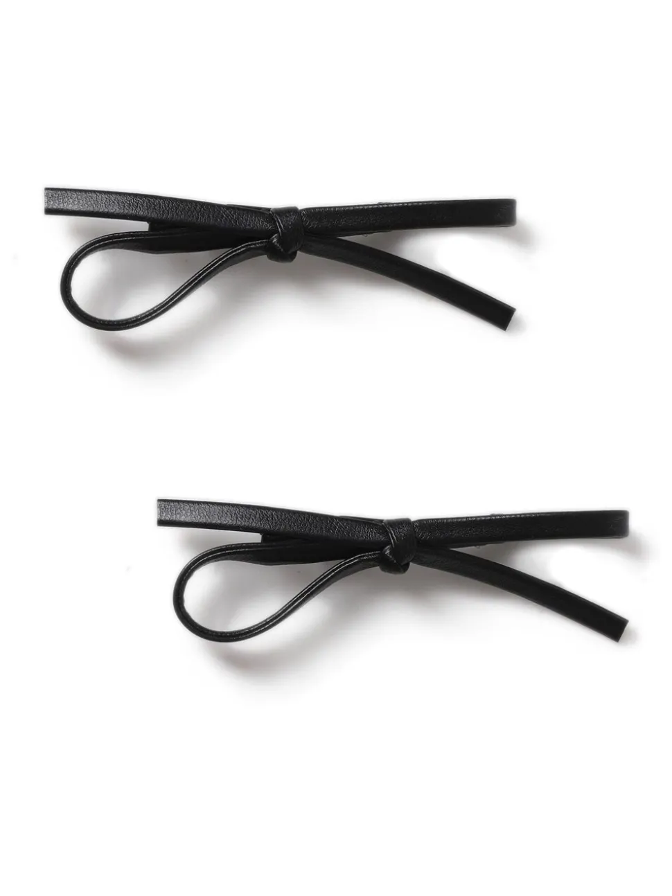Aela Faux Leather Bow Hair Black Slides