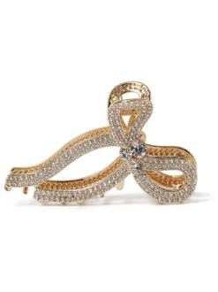 Aela Gold Tone Sparkle Hair Bow Claw