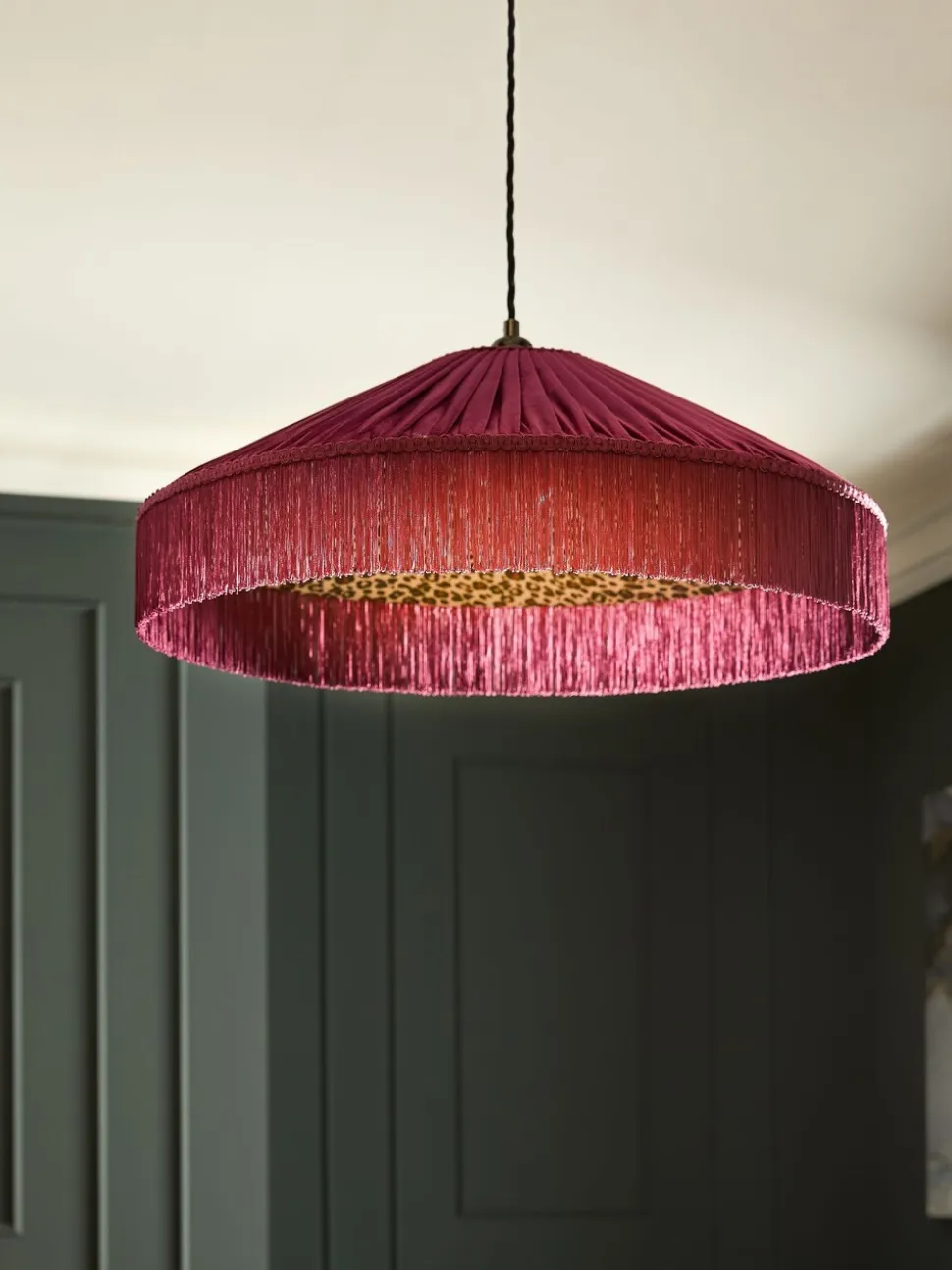 Allegra Velvet Fringed Easy Fit Ceiling Light Shade