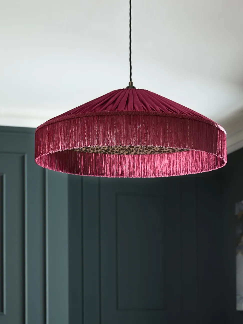Allegra Velvet Fringed Easy Fit Ceiling Light Shade