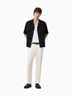 AllSaints Slim Cross Tallis Linen Blend Trousers