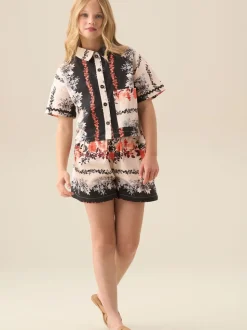 Angel & Rocket Brooke Print Linen Shirt