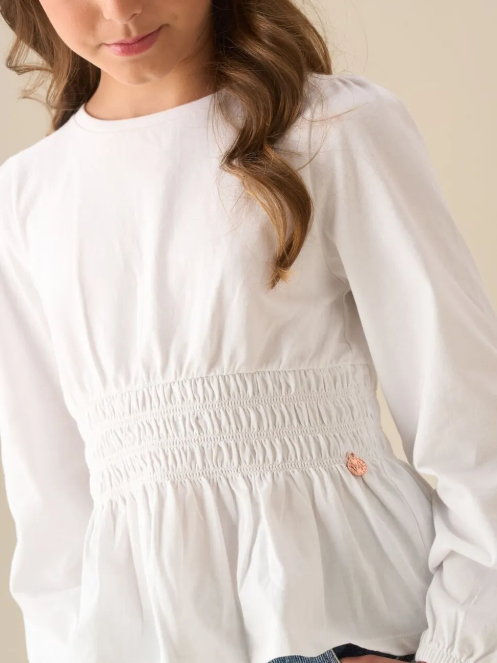 Angel & Rocket Cassie Shirred Detail Long Sleeve Blouse