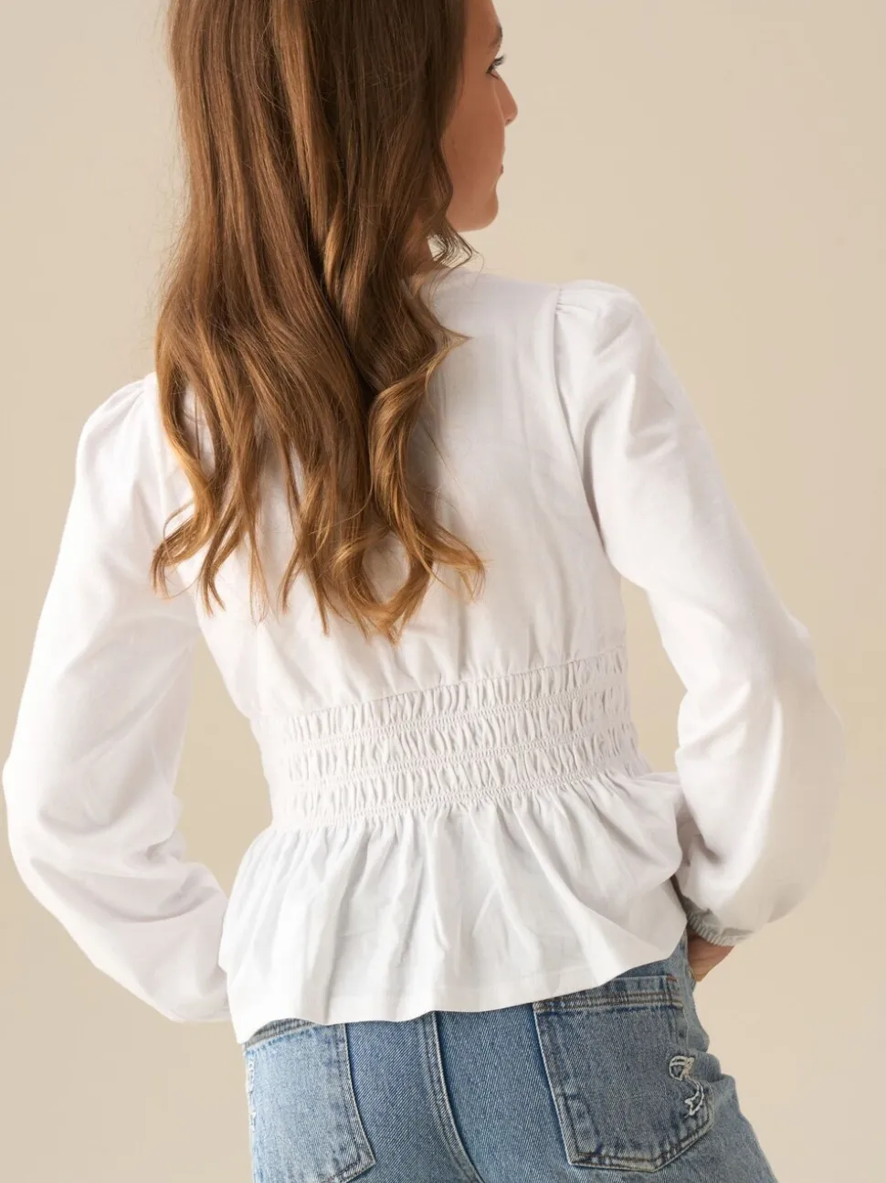 Angel & Rocket Cassie Shirred Detail Long Sleeve Blouse