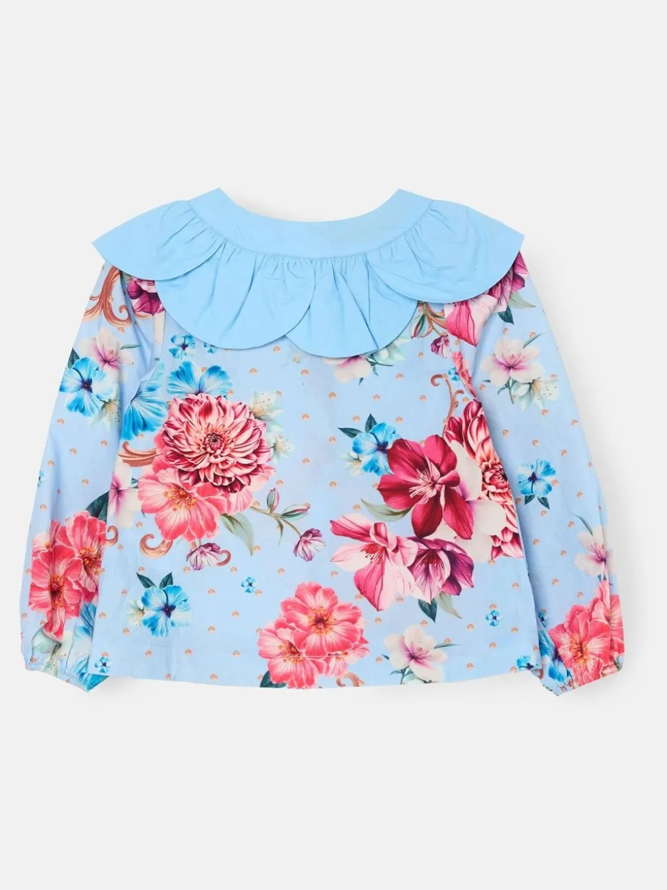 Angel & Rocket Darcy Blue Print Petal Collar Top