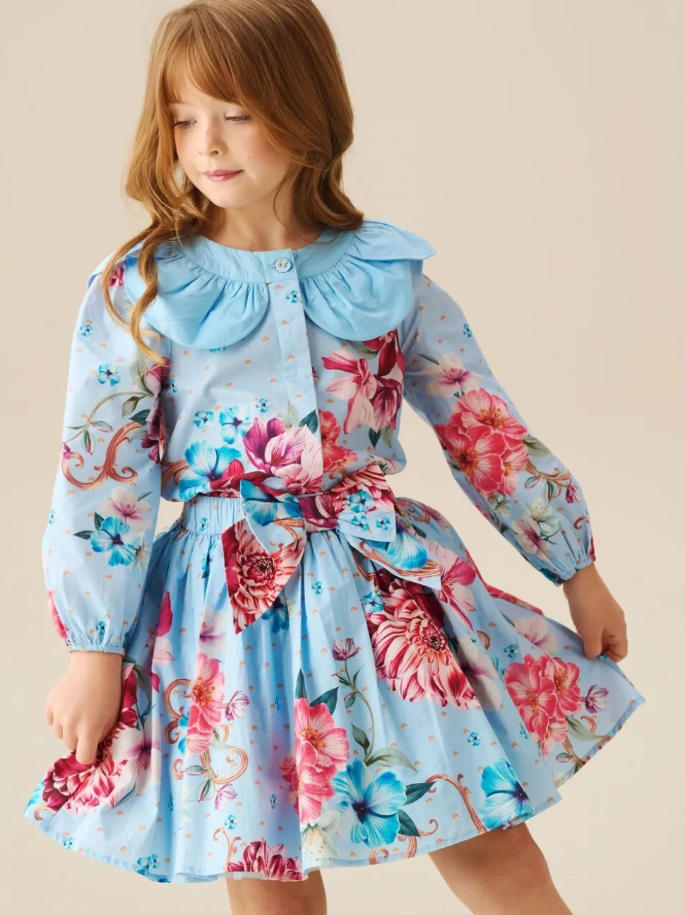 Angel & Rocket Darcy Print Bow Waist Skirt