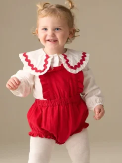 Angel & Rocket Dolly Red Romper And White Rompersuit