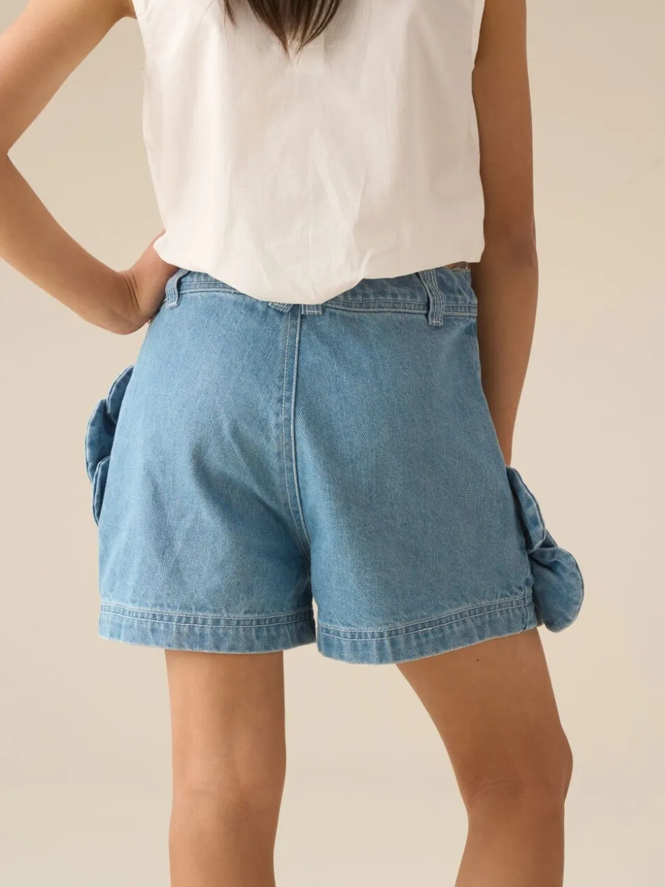 Angel & Rocket Eden 3D Flower Denim Shorts