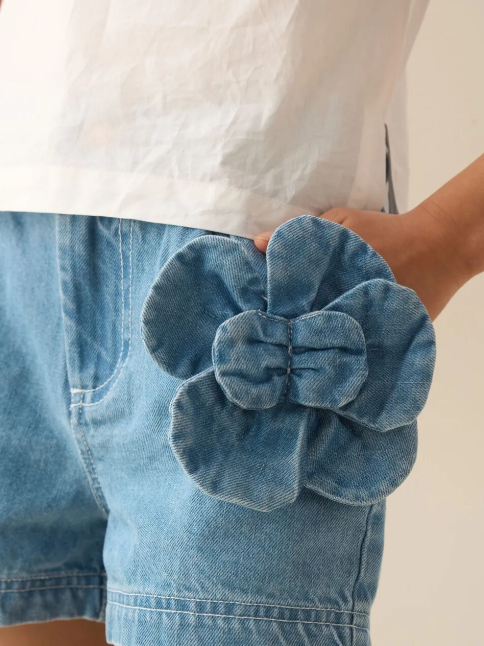 Angel & Rocket Eden 3D Flower Denim Shorts