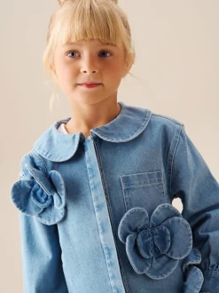 Angel & Rocket Eden 3D Flower Denim Shirt