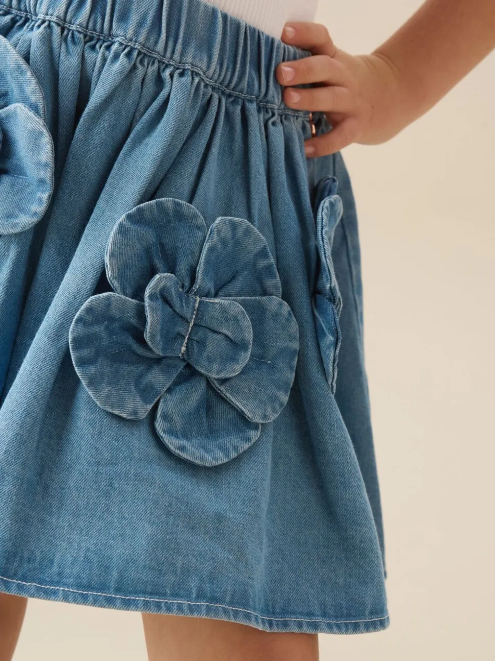 Angel & Rocket Eden 3D Flower Denim Skirt