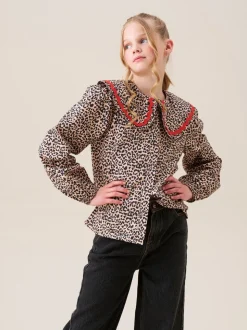 Angel & Rocket Elle Leopard Print Frill Collar Blouse