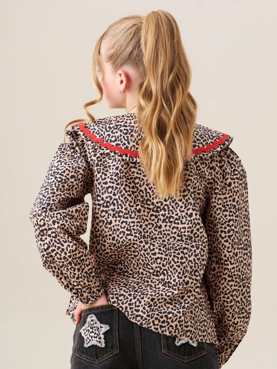 Angel & Rocket Elle Leopard Print Frill Collar Blouse