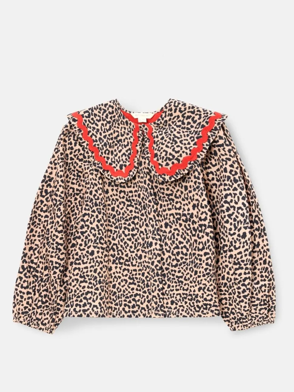 Angel & Rocket Elle Leopard Print Frill Collar Blouse