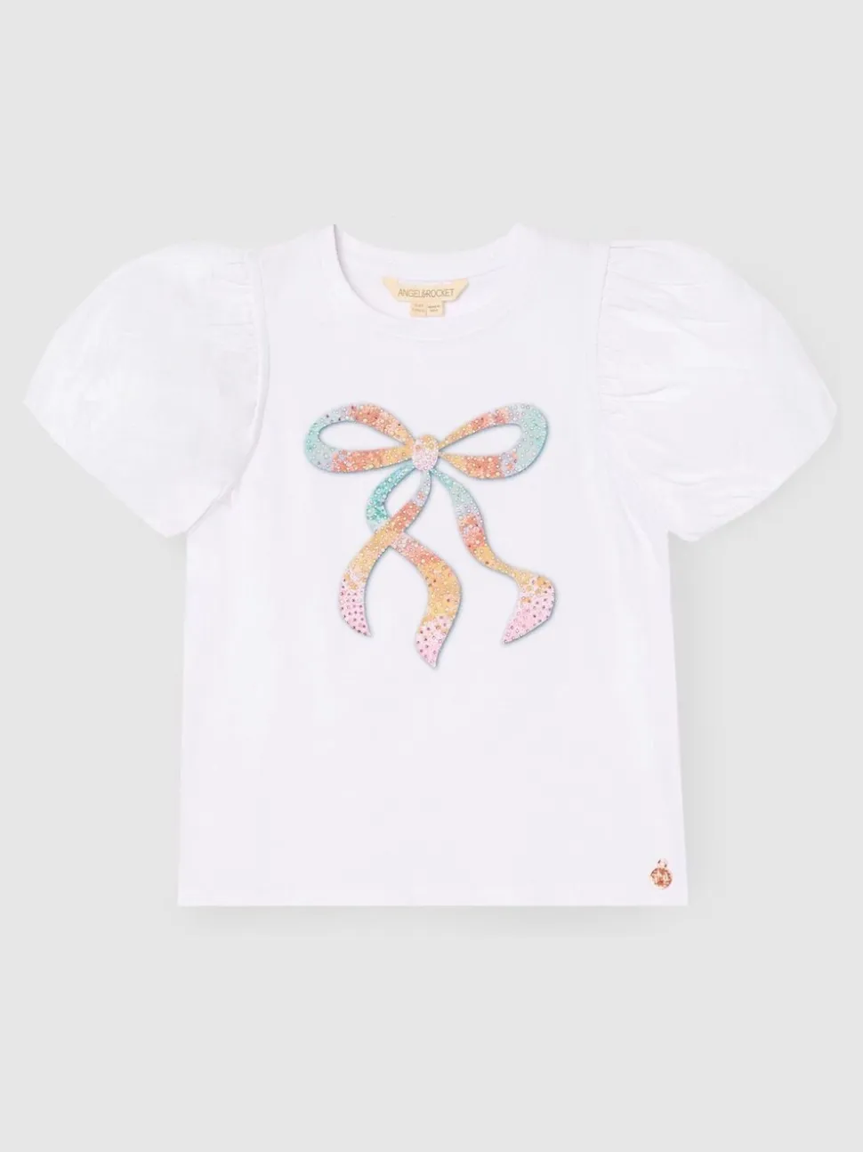 Angel & Rocket Elodie Sequin Bow Puff Sleeve Blouse