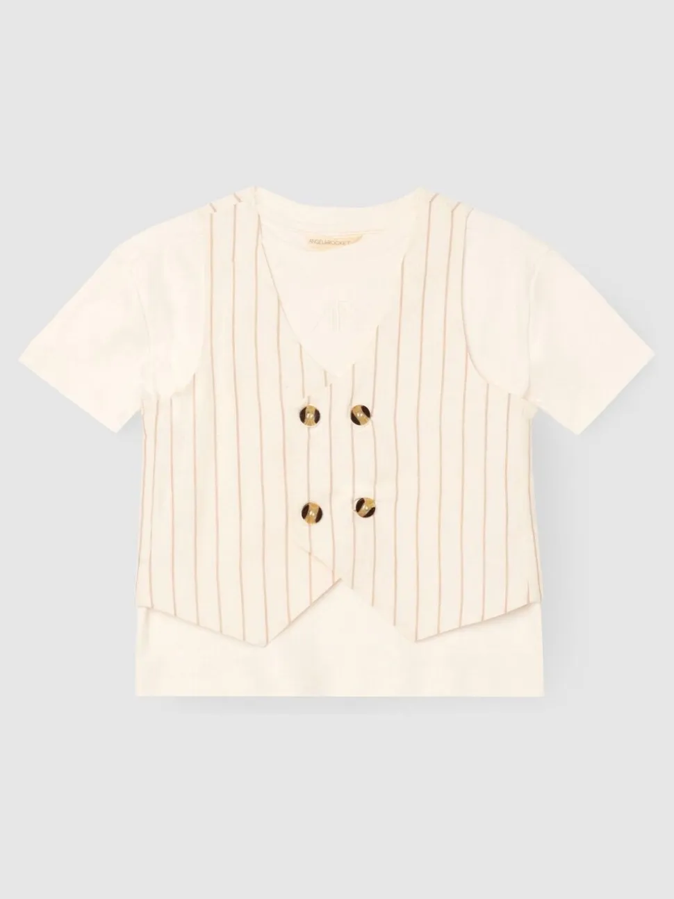 Angel & Rocket Jake Double Breasted Stripe Waistcoat And T Shirt Set