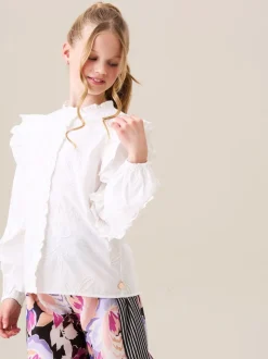 Angel & Rocket Lacey Embroidered Frill Sleeve Blouse