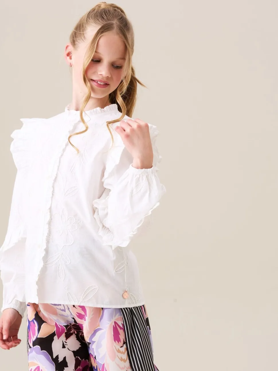 Angel & Rocket Lacey Embroidered Frill Sleeve Blouse
