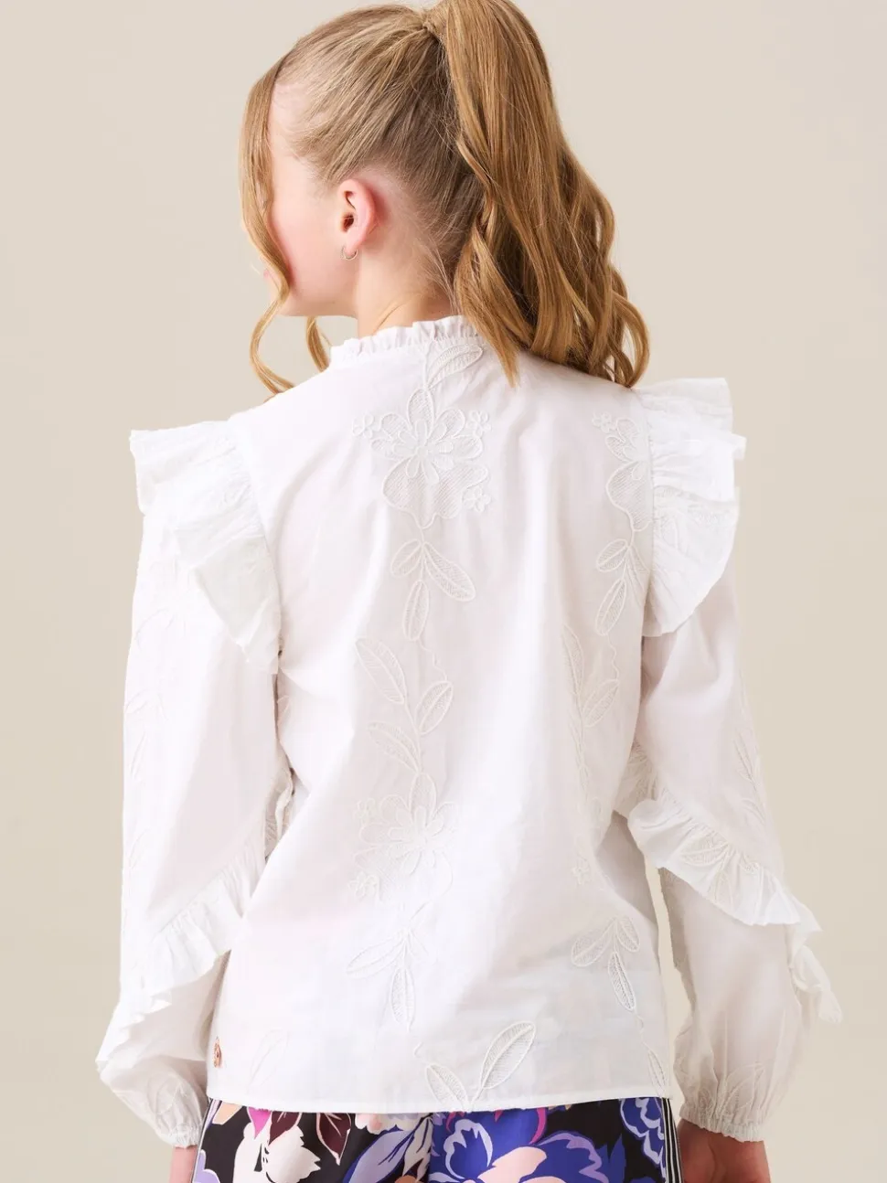 Angel & Rocket Lacey Embroidered Frill Sleeve Blouse