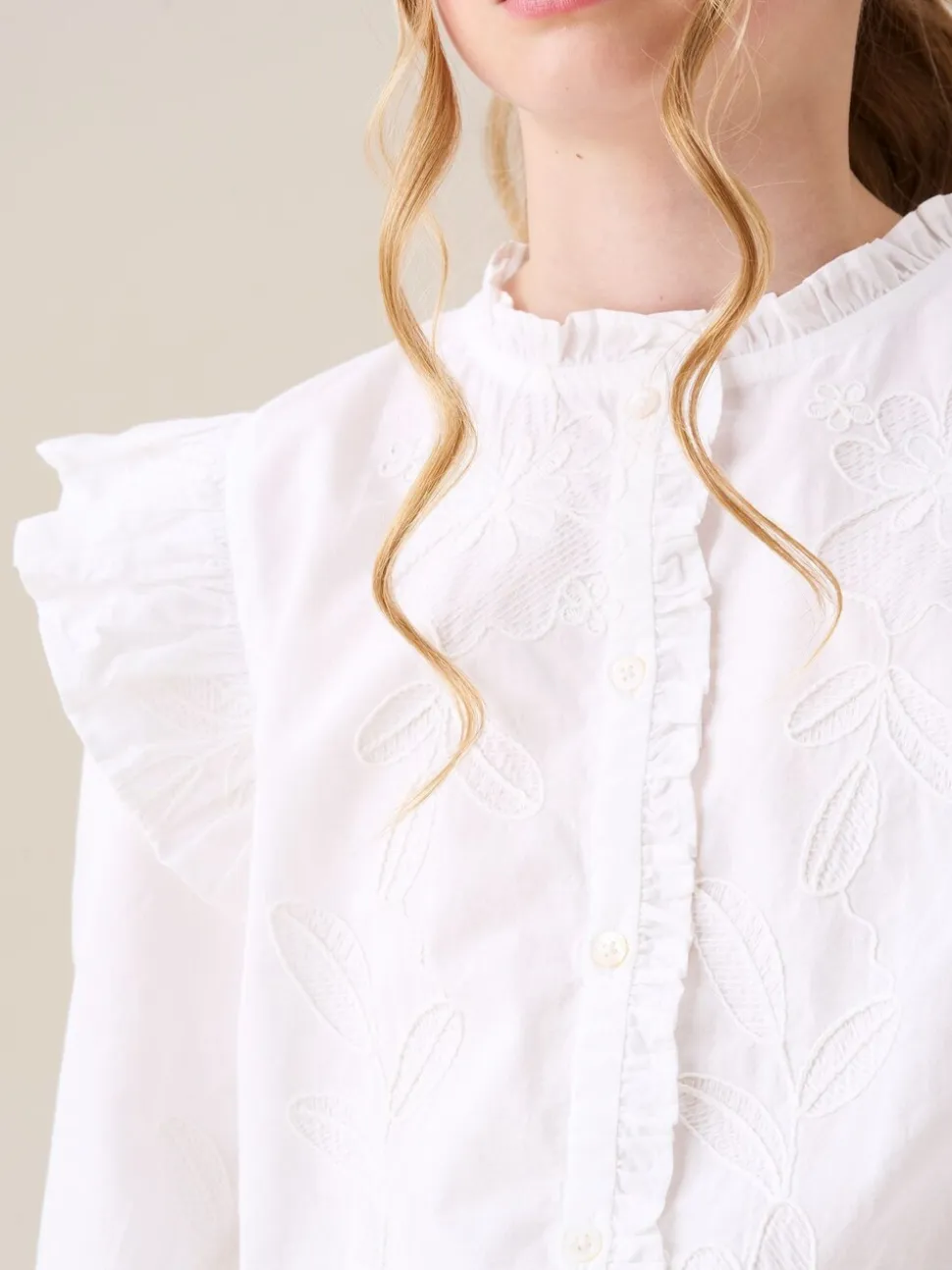 Angel & Rocket Lacey Embroidered Frill Sleeve Blouse