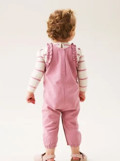 Angel & Rocket Mila Frill Shoulder Dungaree And Print Bodysuit