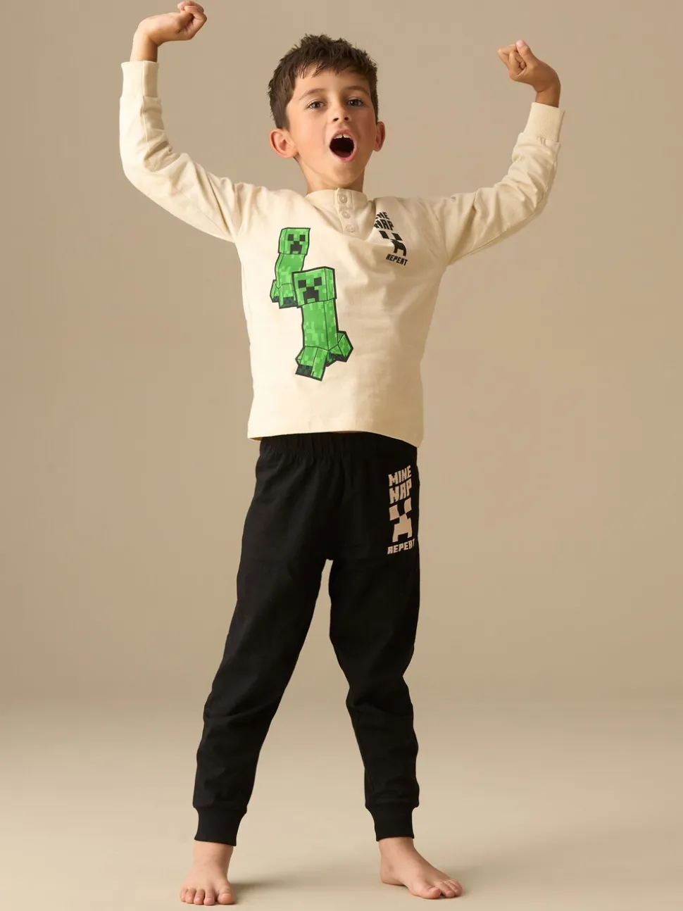 Angel & Rocket Minecraft Henley Pyjamas