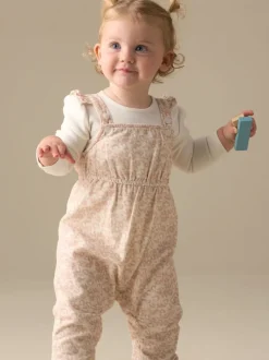 Angel & Rocket Nellie Animal Print Cord Dungaree & Bodysuit