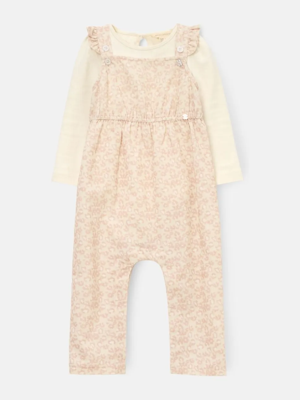 Angel & Rocket Nellie Animal Print Cord Dungaree & Bodysuit