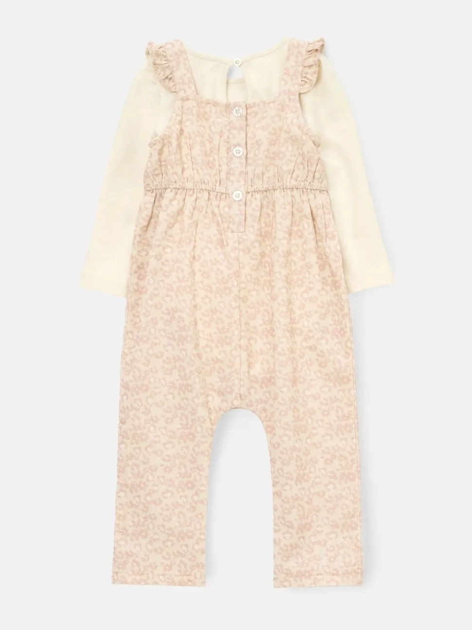 Angel & Rocket Nellie Animal Print Cord Dungaree & Bodysuit