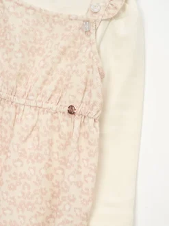 Angel & Rocket Nellie Animal Print Cord Dungaree & Bodysuit