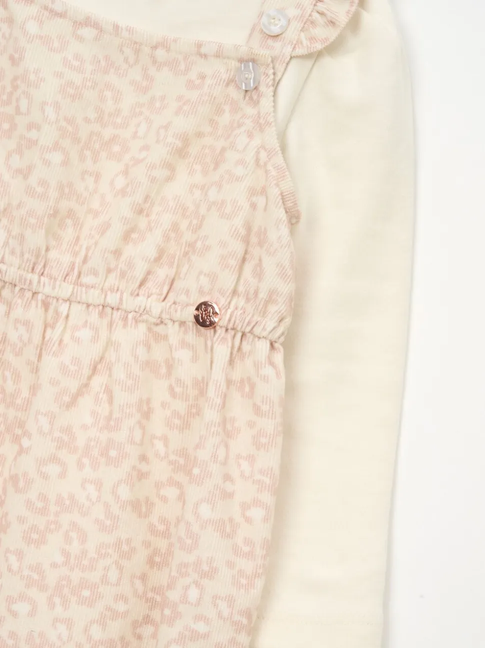 Angel & Rocket Nellie Animal Print Cord Dungaree & Bodysuit