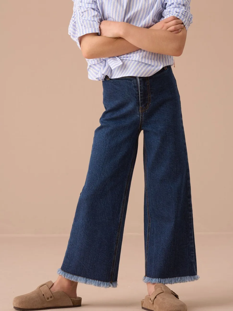 Angel & Rocket Paloma blauwe Cropped Jeans met hartzak