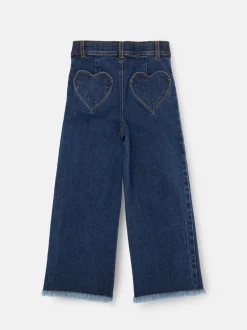 Angel & Rocket Paloma blauwe Cropped Jeans met hartzak